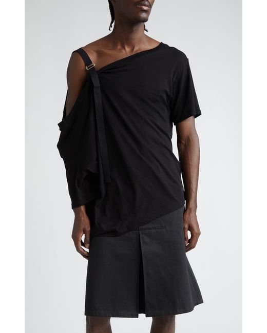 TAKAHIROMIYASHITA TheSoloist. . Asymmetric One-Shoulder Cotton Silk T-Shirt