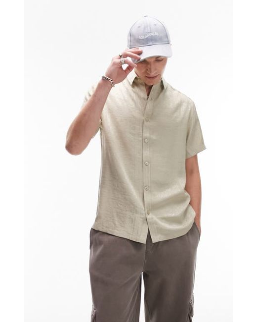 Topman Bandana Jacquard Button-Up Shirt X-Small