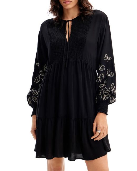 Desigual Fly Embroidered Long Sleeve Minidress X-Small