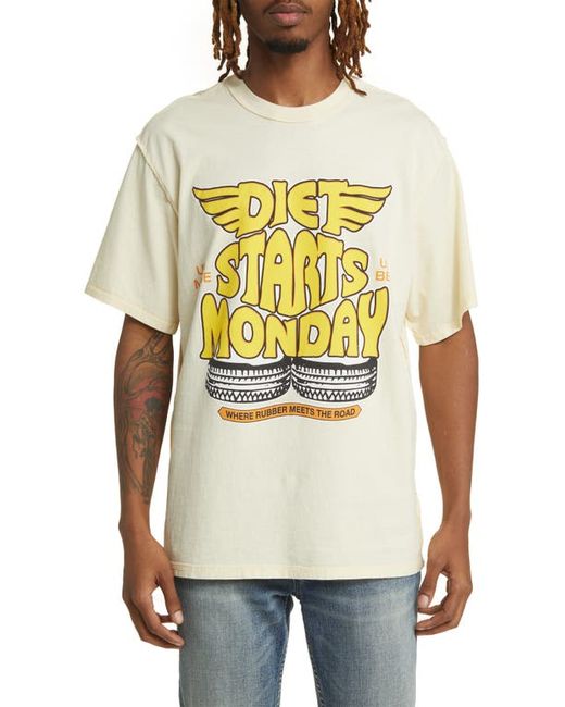 Diet Starts Monday Tire Cotton Graphic T-Shirt Small