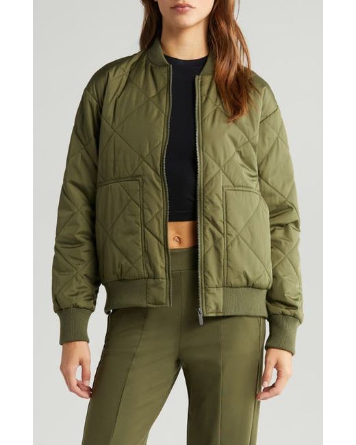 Zella Quilted Side Zip Bomber Jacket X-Small