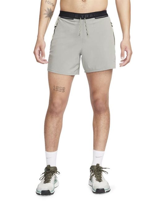 Nike Second Sunrise 5-Inch Brief Lined Trail Running Shorts Dark Stucco/Olive/White