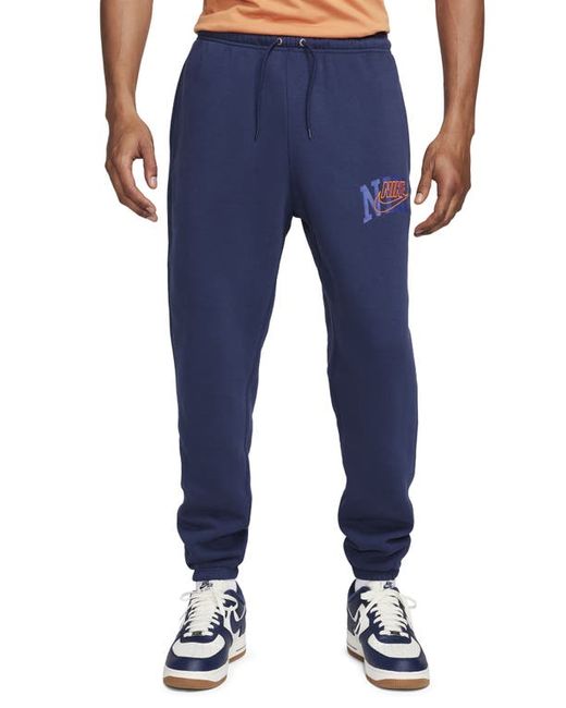 Nike Club Fleece Sweatpants Midnight Navy/Safety Orange