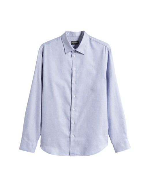 Emporio Armani Microgeometric Print Cotton Button-Up Shirt