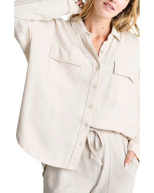 Splendid Amara Cotton Modal Knit Button-Up Shirt X-Small