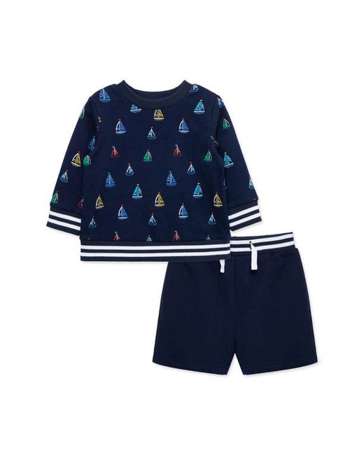 Little Me Nautical Print Sweatshirt Shorts Set 12M