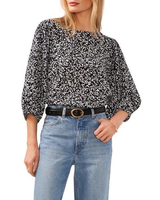 Vince Camuto Floral Print Puff Sleeve Top