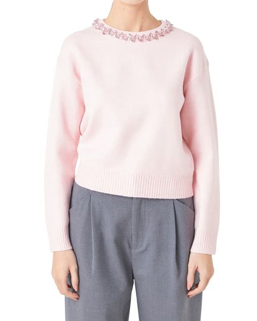 Endless Rose Embellished Crewneck Sweater X-Small