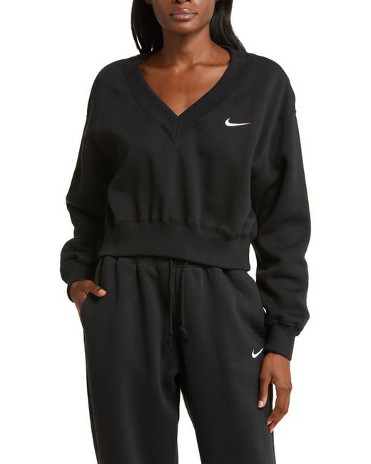 Nike Sportswear Phoenix Fleece V-Neck Crop Sweatshirt Sail