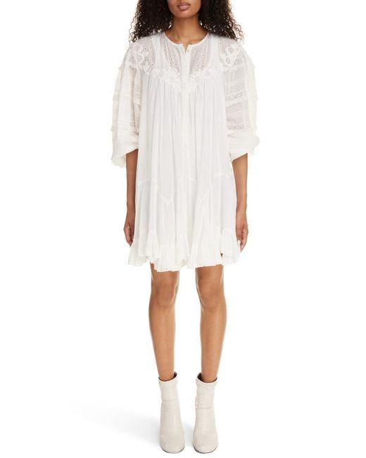 Isabel Marant Gyliane Long Sleeve Lace Cotton Silk Dress 6 Us