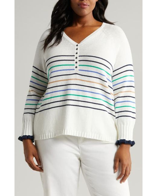 Nic+Zoe Maritime Stripe Sweater 1X