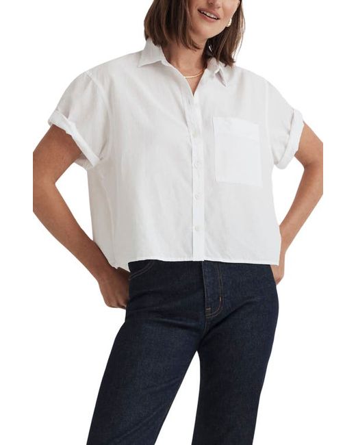 Madewell Crop Utility Button-Up Shirt Xx-Small