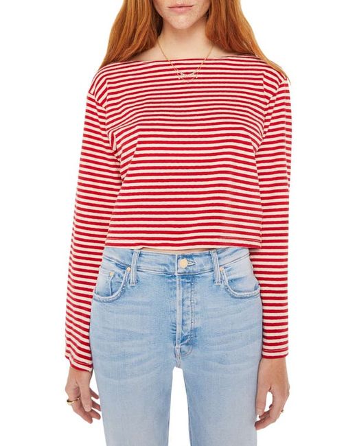 Mother The Skipper Bell Stripe Long Sleeve Cotton T-Shirt X-Small