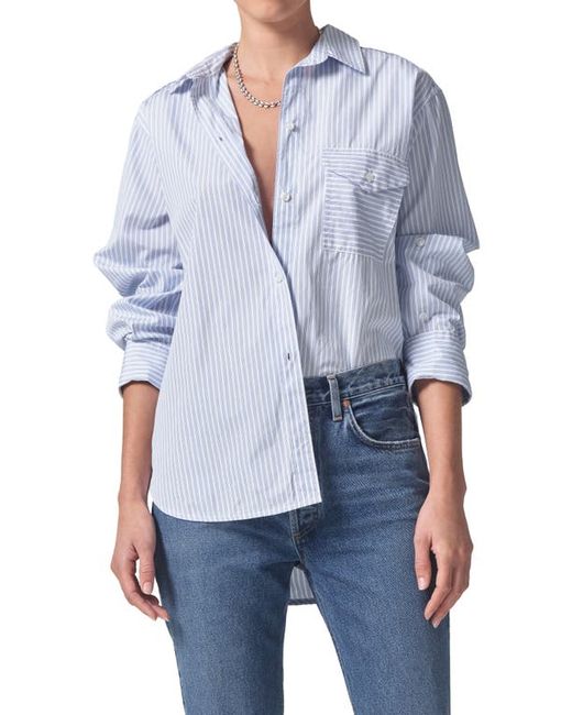 Citizens of Humanity Shay Stripe Cotton Button-Up Shirt X-Small