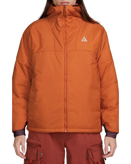 Nike ACG Therma-FIT ADV Rope de Dope Water Repellent Insulated Packable Jacket Campfire Orange/Summit X-Small