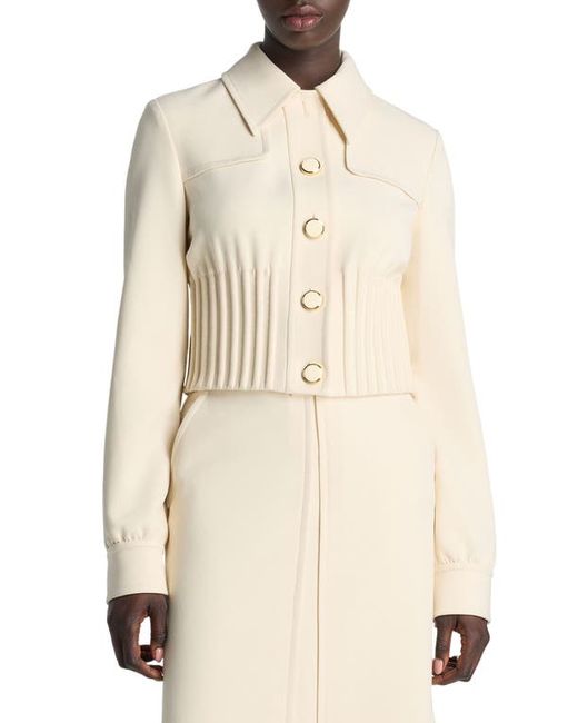 St. John Collection Corded Rib Stretch Crepe Crop Jacket