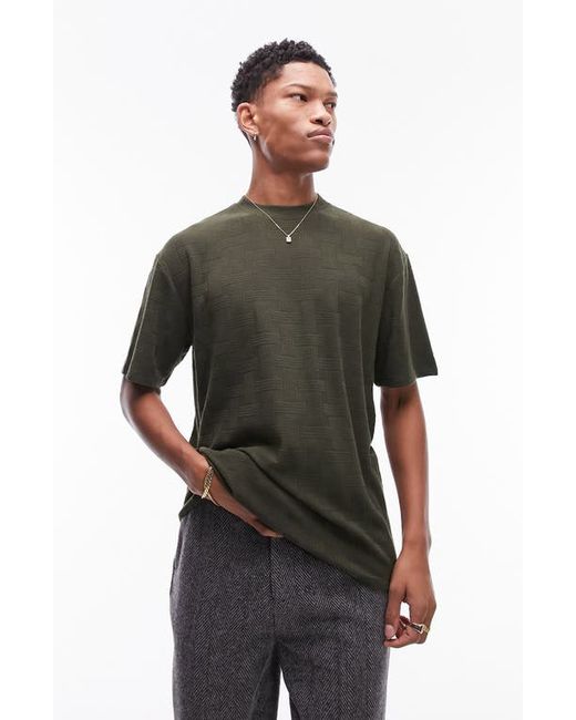 Topman Weave Pattern Oversize T-Shirt X-Small