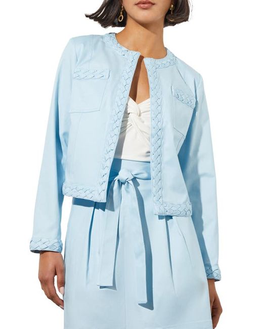 Ming Wang Braided Trim Open Front Jacket Xx-Small