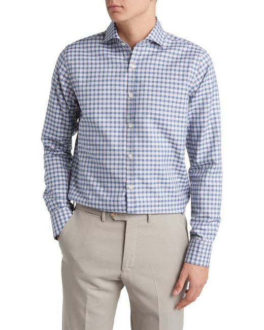 Canali Plaid Button-Up Shirt Medium