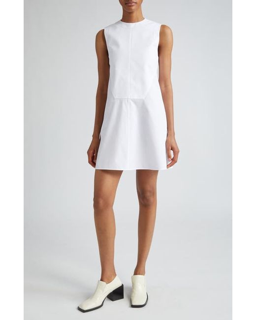 Jil Sander Plastron Detail Sleeveless Cotton Poplin A-line Dress
