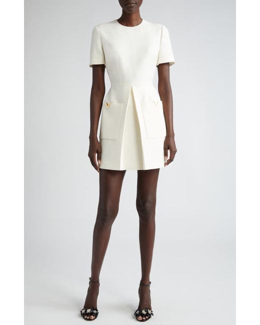 Valentino Garavani Virgin Wool Silk Crepe Couture A-Line Dress 0 Us