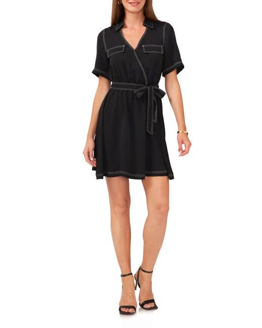 Vince Camuto Collared Wrap Minidress Xx-Small