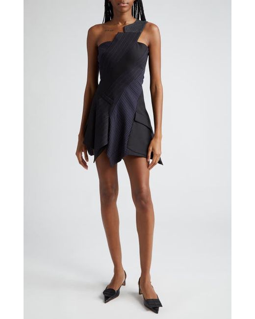 Monse Deconstructed One Shoulder Suiting Dress
