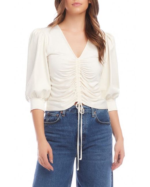Fifteen-Twenty Center Ruched Knit Top Small
