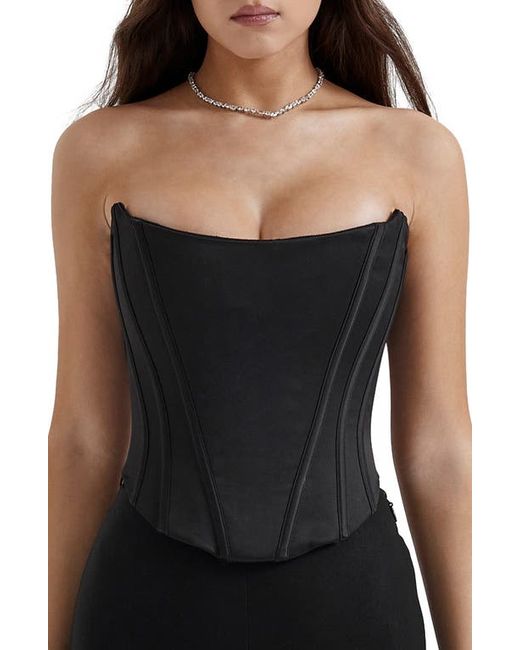 House Of Cb Strapless Satin Corset Top