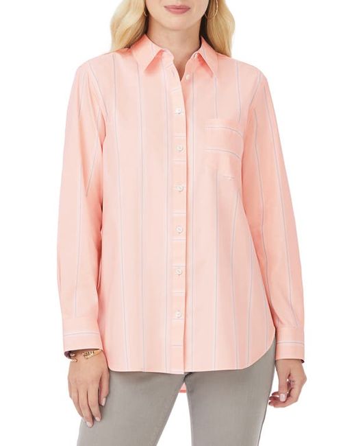Foxcroft Soho Stripe Print Boyfriend Button-Up Shirt