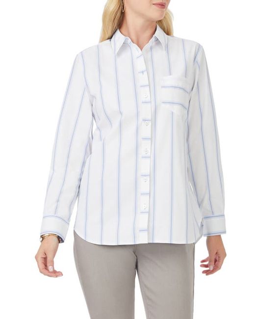 Foxcroft Soho Stripe Print Boyfriend Button-Up Shirt