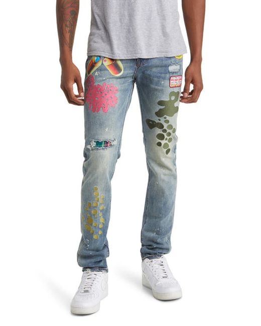 Billionaire Boys Club Moonrocks Slim Fit Embroidered Rip Repair Jeans