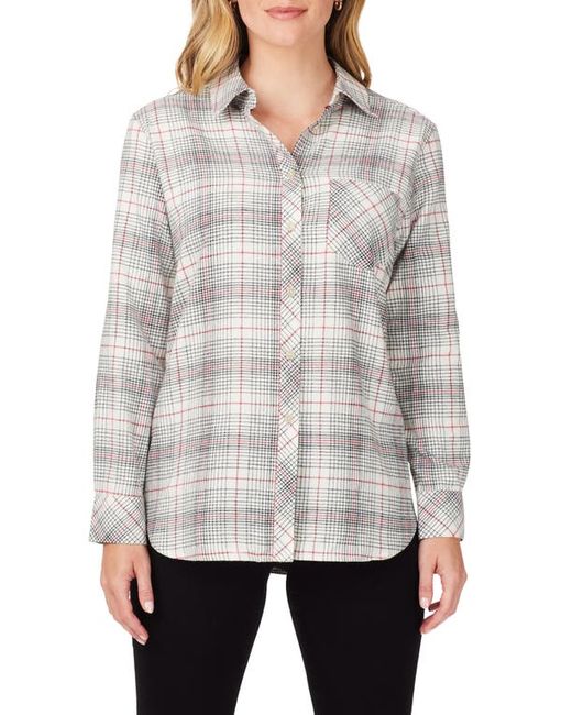 Foxcroft Boyfriend Plaid Cotton Button-Up Shirt