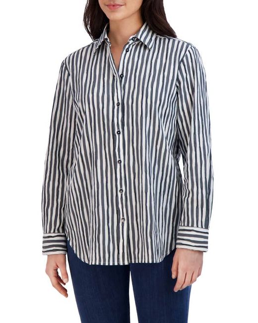 Foxcroft Crinkled Button-Up Boyfriend Shirt