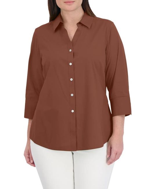 Foxcroft Mary Non-Iron Stretch Cotton Button-Up Shirt