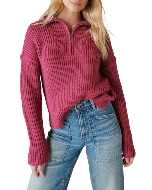 Lucky Brand Rib Half Zip Sweater Medium