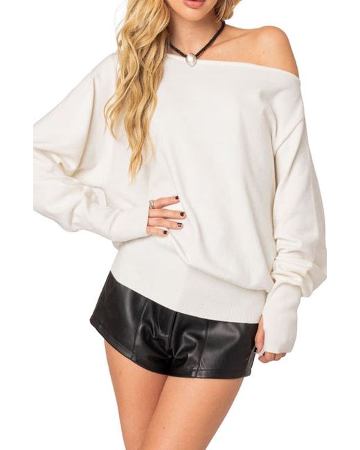 Edikted Off the Shoulder Oversize Sweater X-Small