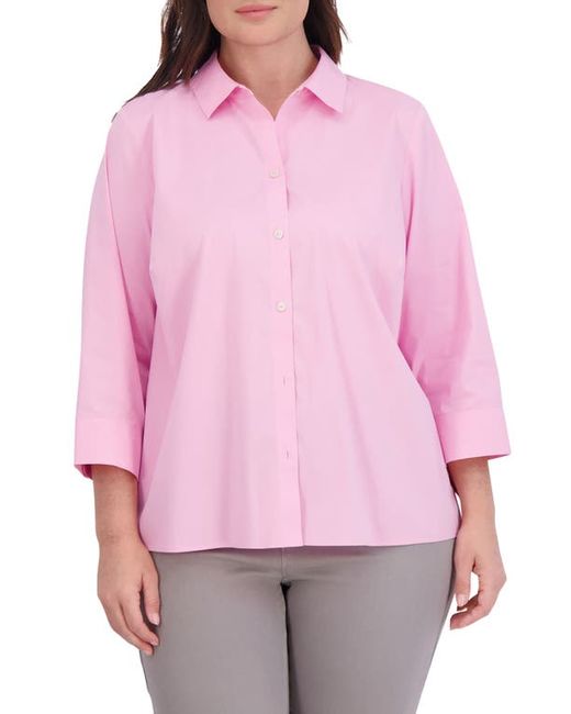 Foxcroft Sandra Cotton Blend Button-Up Shirt