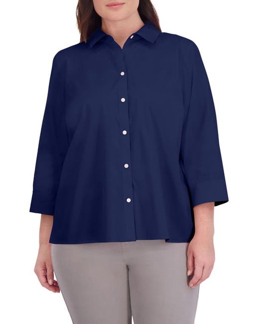 Foxcroft Sandra Cotton Blend Button-Up Shirt