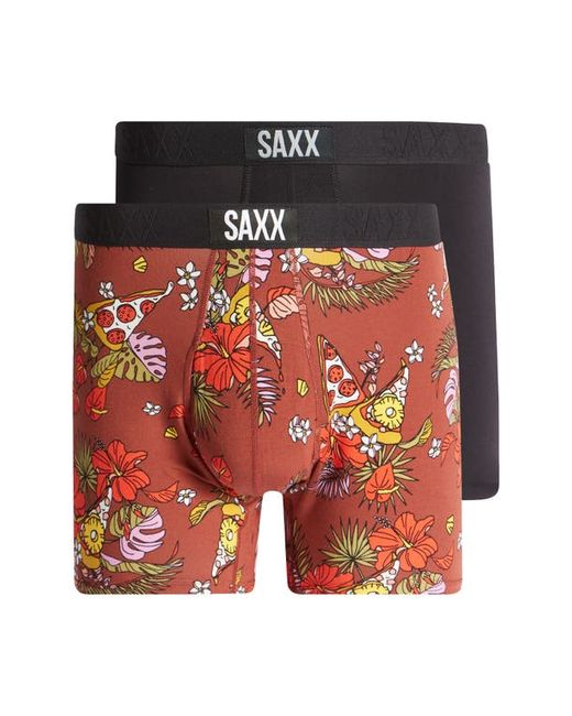 Saxx 2-Pack Ultra Supersoft Relaxed Fit Performance Boxer Briefs Hawaiian Pizza