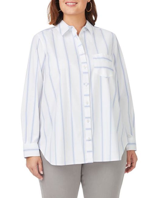 Foxcroft Stripe Boyfriend Button-Up Shirt