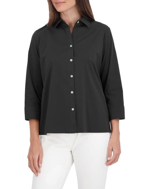 Foxcroft Sanda Cotton Blend Button-Up Shirt