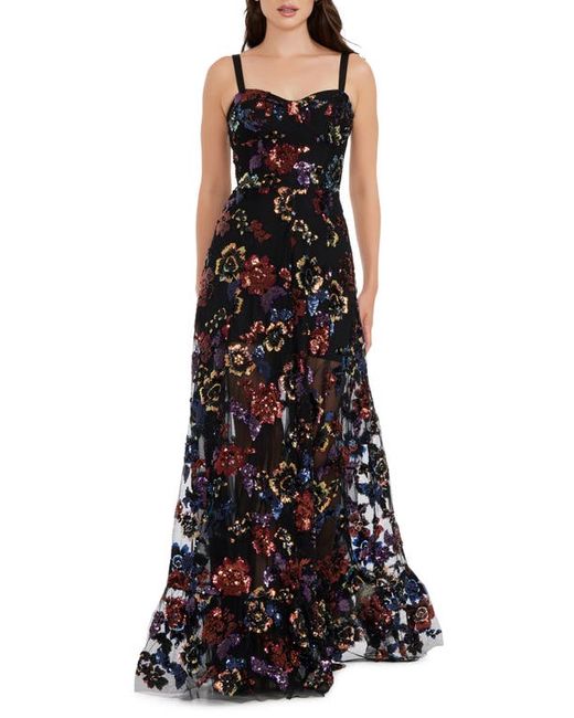 Dress the population Anabel Sequin Floral Gown Xx-Small