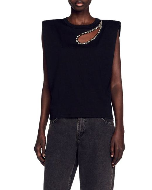 Sandro Gustave Shoulder Pad Shell Top