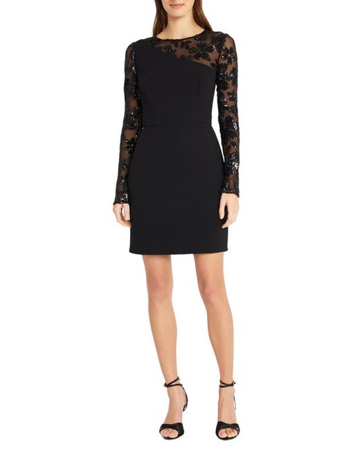 Donna Morgan For Maggy Floral Sequin Long Sleeve Cocktail Minidress