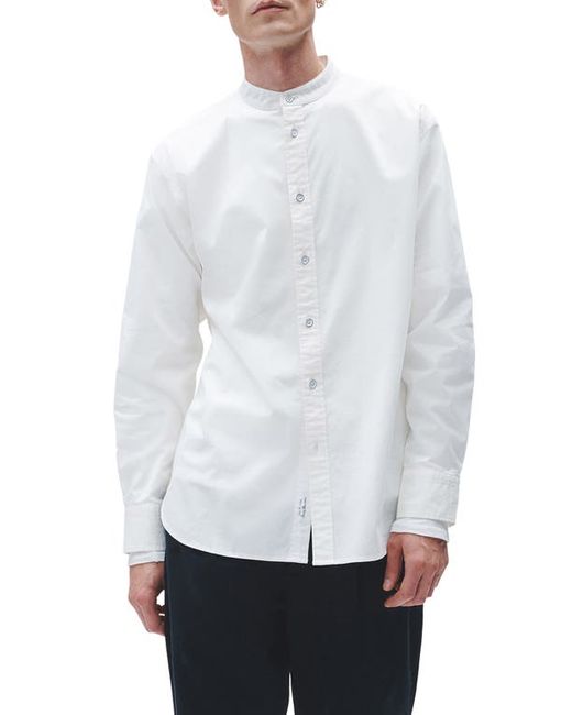 Rag & Bone Landon Band Collar Stretch Cotton Button-Up Shirt