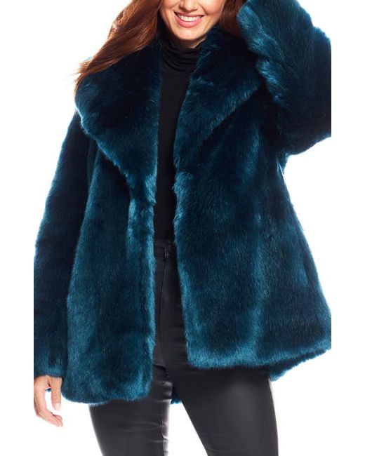 Donna Salyers Fabulous Furs Notch Collar Faux Fur Coat