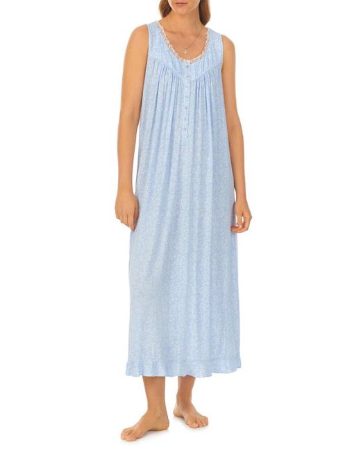 Eileen West Floral Lace Trim Sleeveless Ballet Nightgown