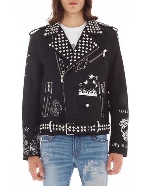 Cult Of Individuality Belted Faux Leather Moto Jacket