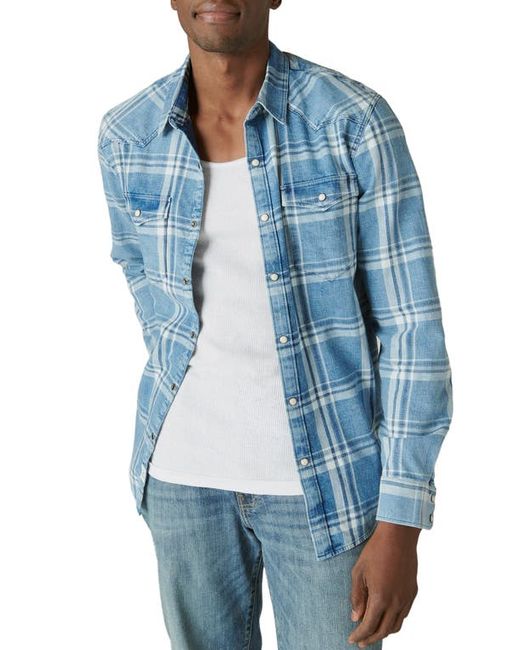 Lucky Brand Plaid Western Cotton Snap-Up Shirt